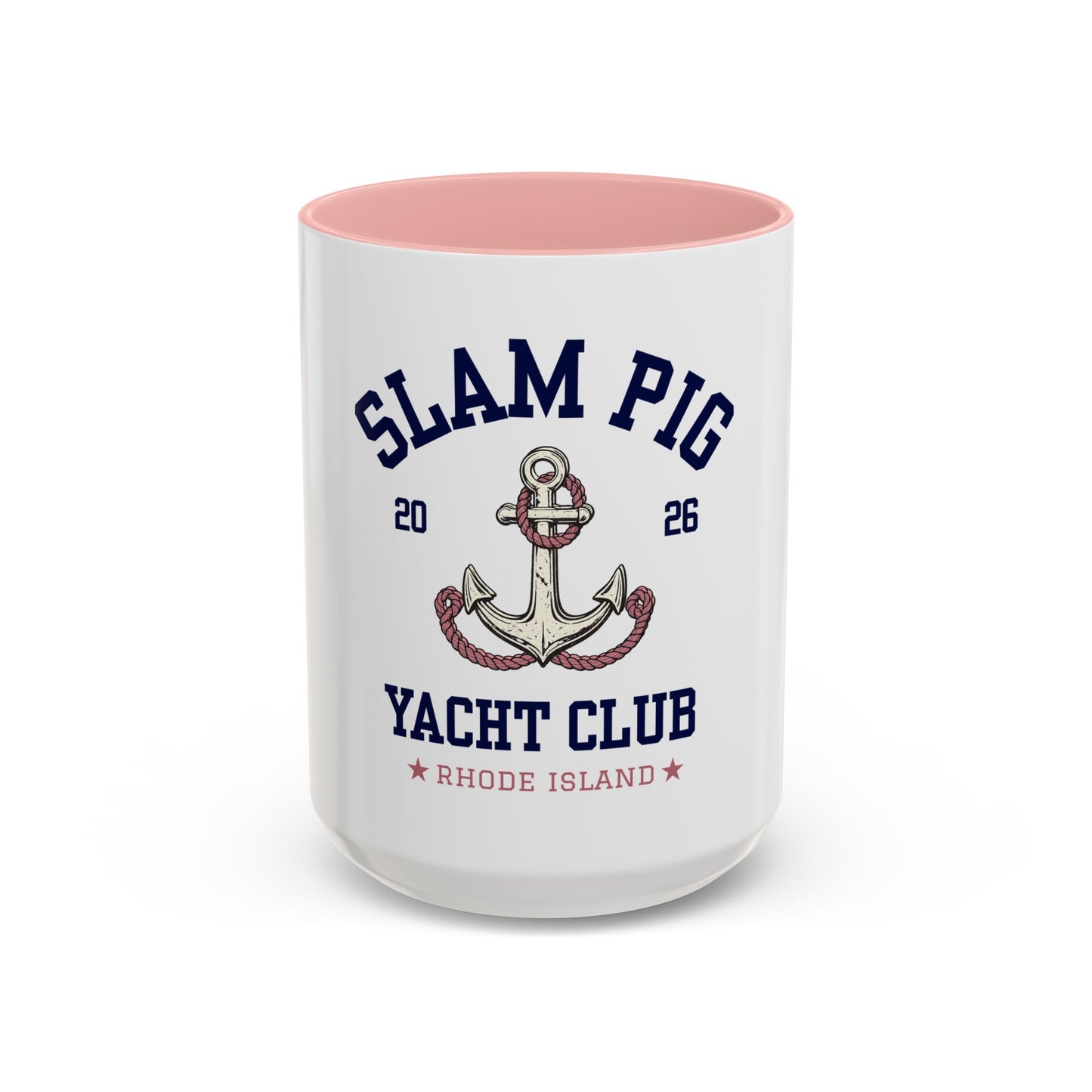 Slam Pig Yacht Club Mug | Rhode Island Coffee Mug | Nautical Sailing Mug | Coastal Boat Lover Gift | Preppy Beach Club Mug | Ceramic Cup