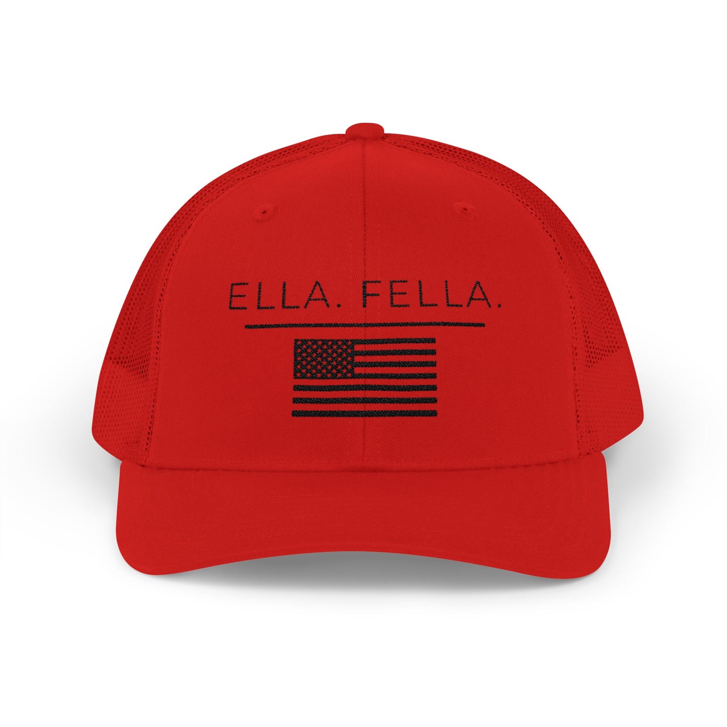Ella Fella American Flag Trucker Hat, Embroidered Snapback Cap, Patriotic Mesh Hat, USA Hat for Men, Country Concert Hat