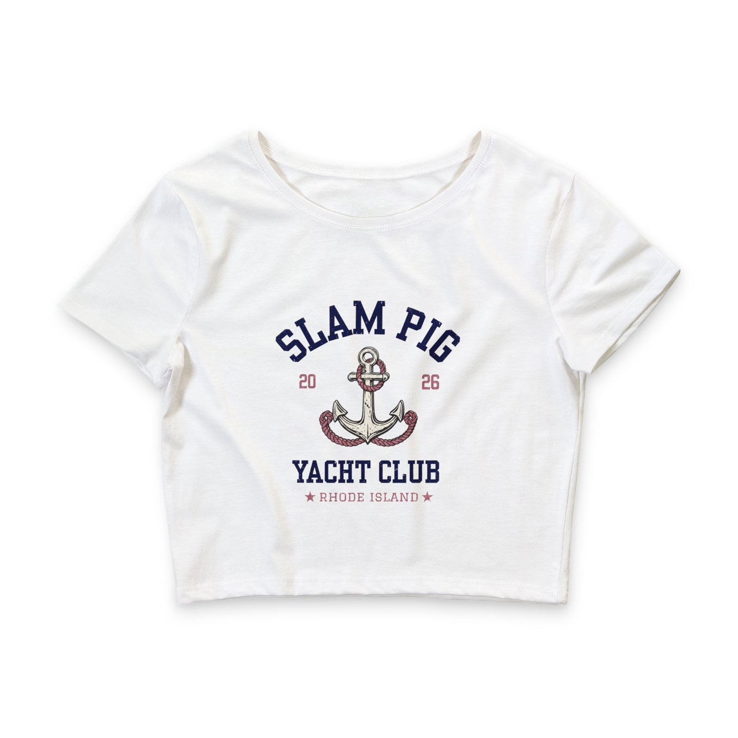 Slam Pig Yacht Club Crop Top T Shirt Rhode Island Women Graphic Tee Bravo Gift