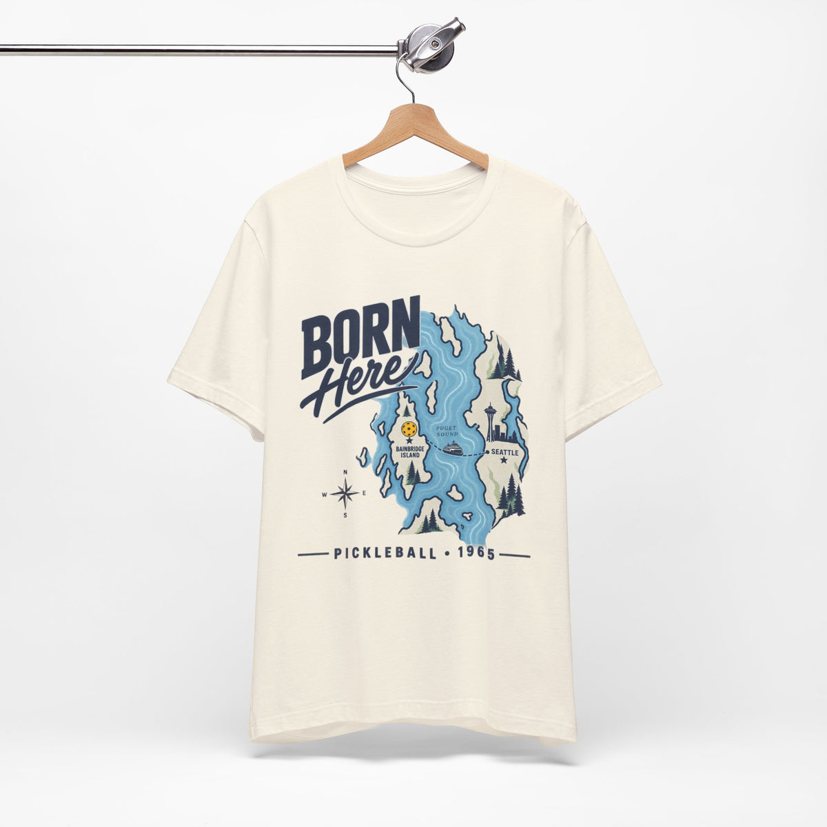 Copy of Born Here Bainbridge Island Pickleball 1965 Unisex Tee