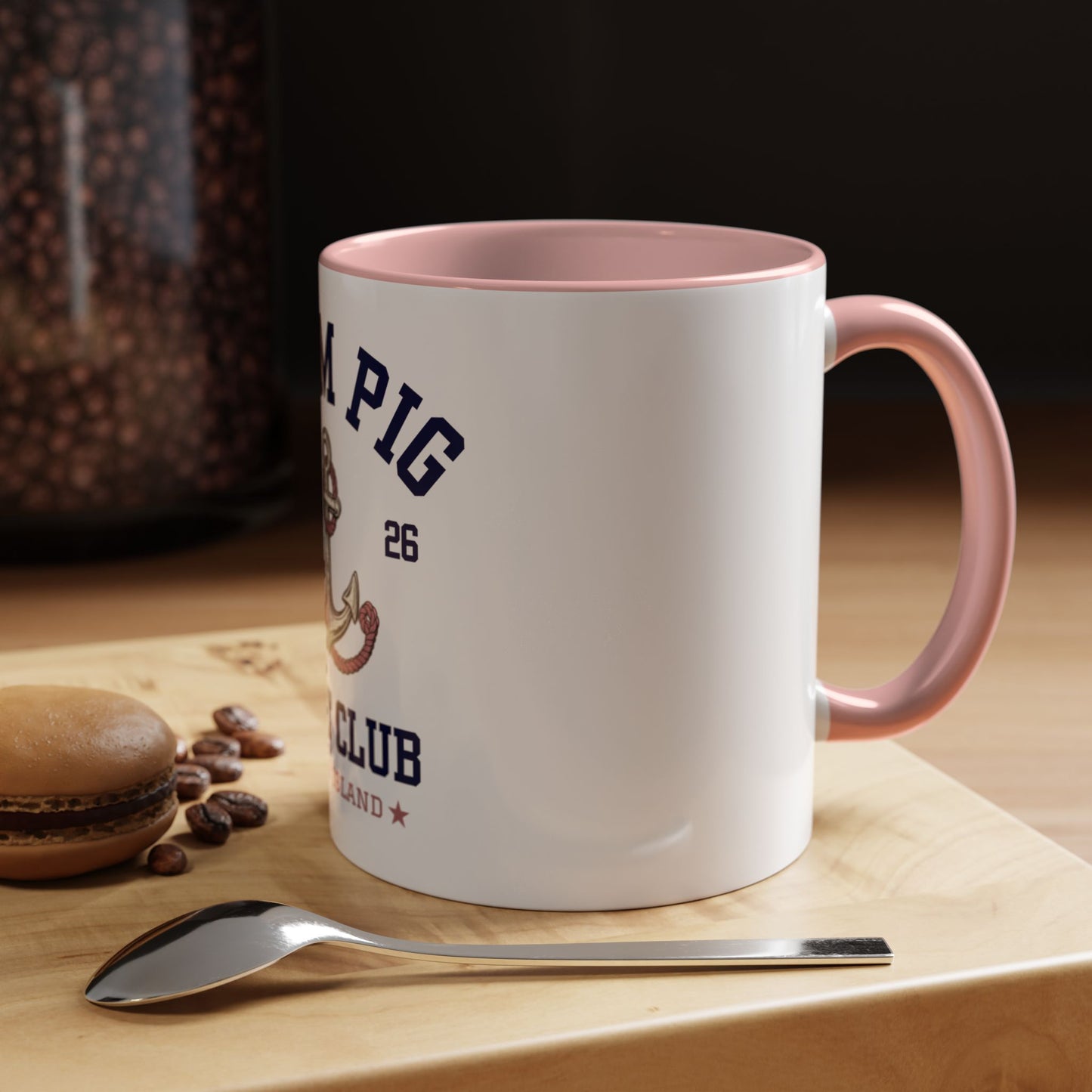Slam Pig Yacht Club Mug | Rhode Island Coffee Mug | Nautical Sailing Mug | Coastal Boat Lover Gift | Preppy Beach Club Mug | Ceramic Cup