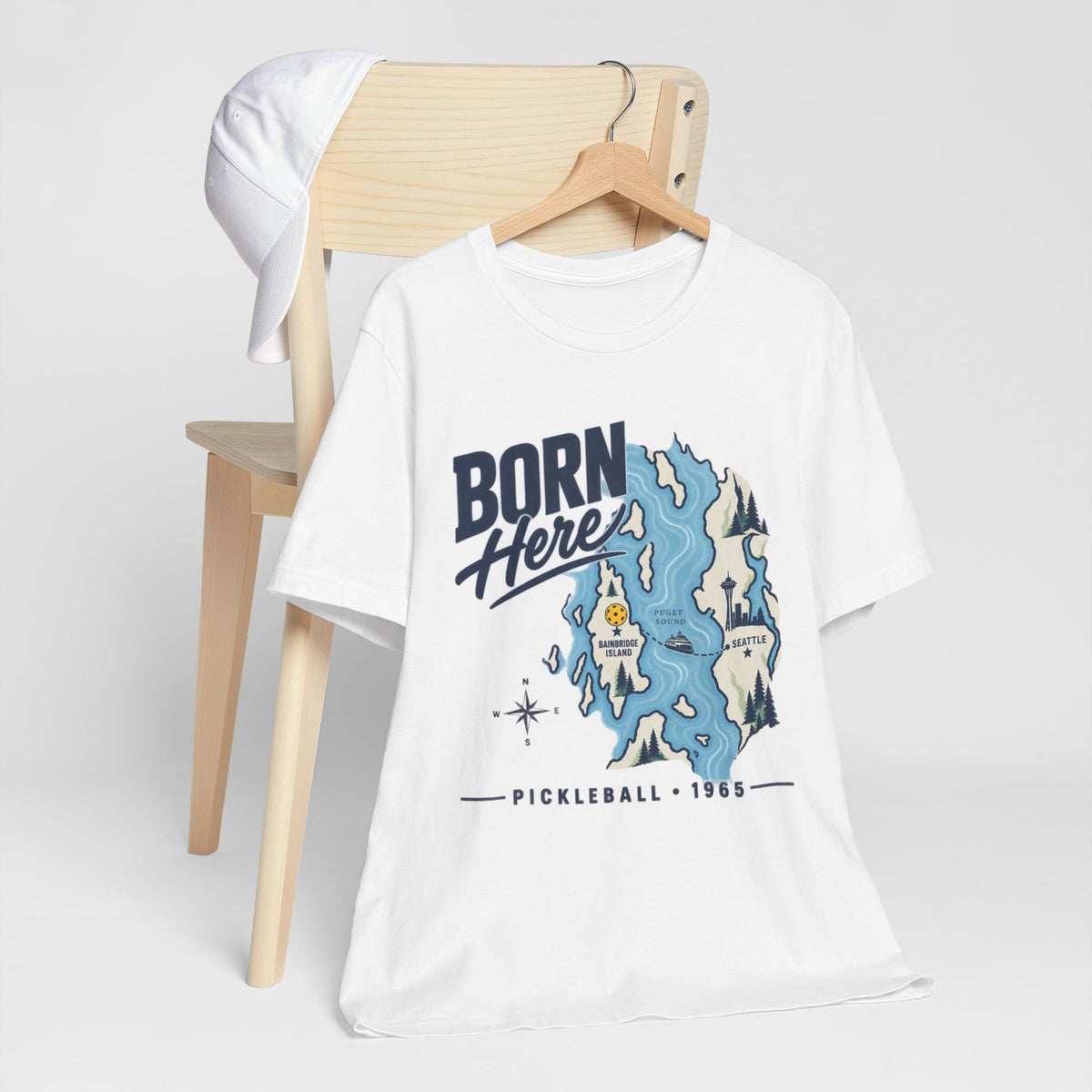 Copy of Born Here Bainbridge Island Pickleball 1965 Unisex Tee