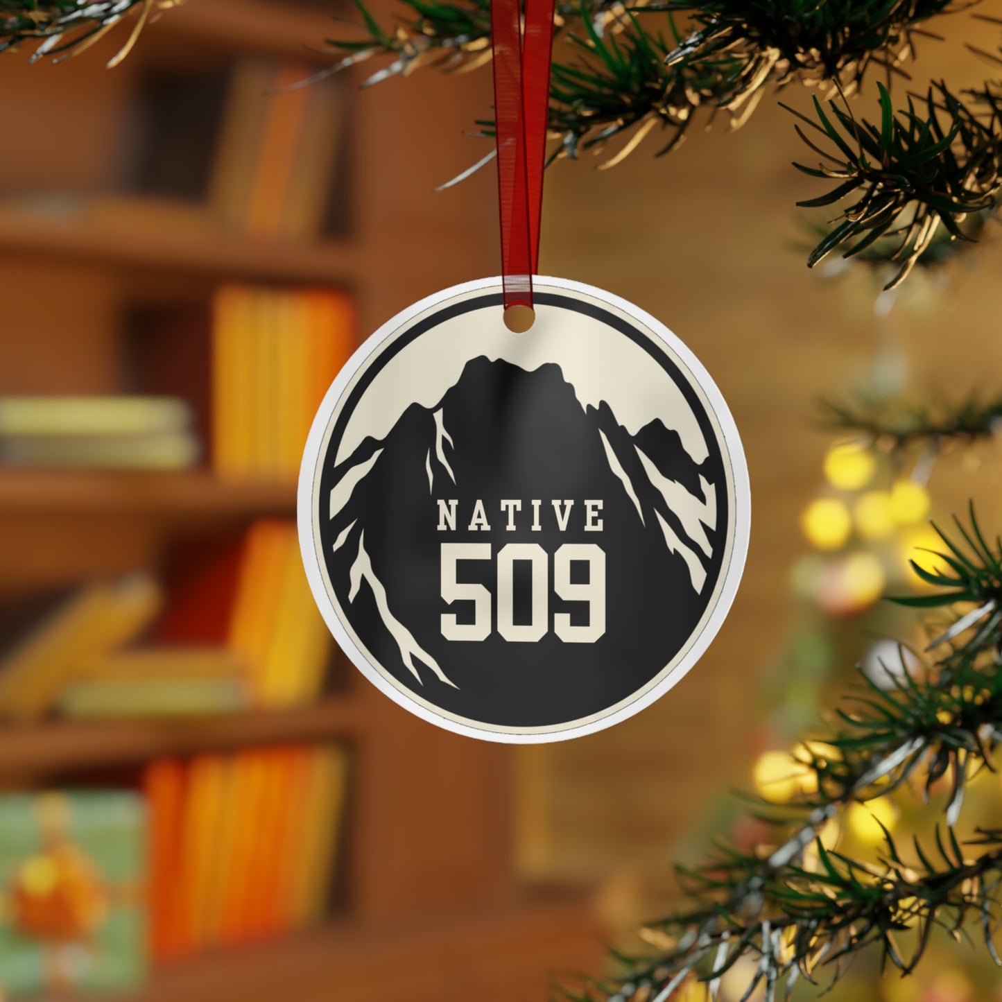 Native 509 Mountain Town Metal Ornament | Washington Local Pride Keepsake