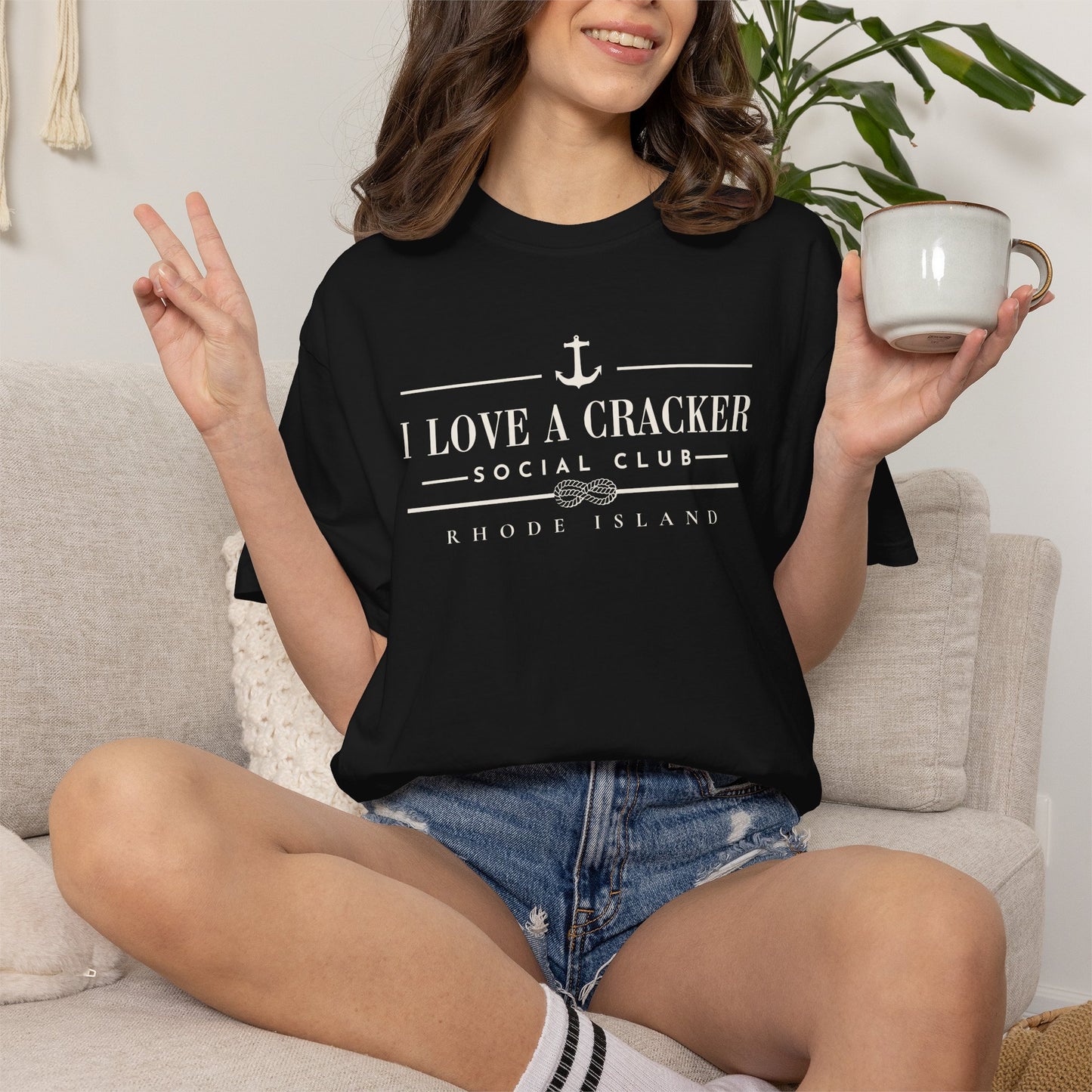 I Love a Cracker Social Club Shirt | Funny Rhode Island Shirt | Coastal Nautical Graphic Tee | New England Yacht Club Style | RHORI