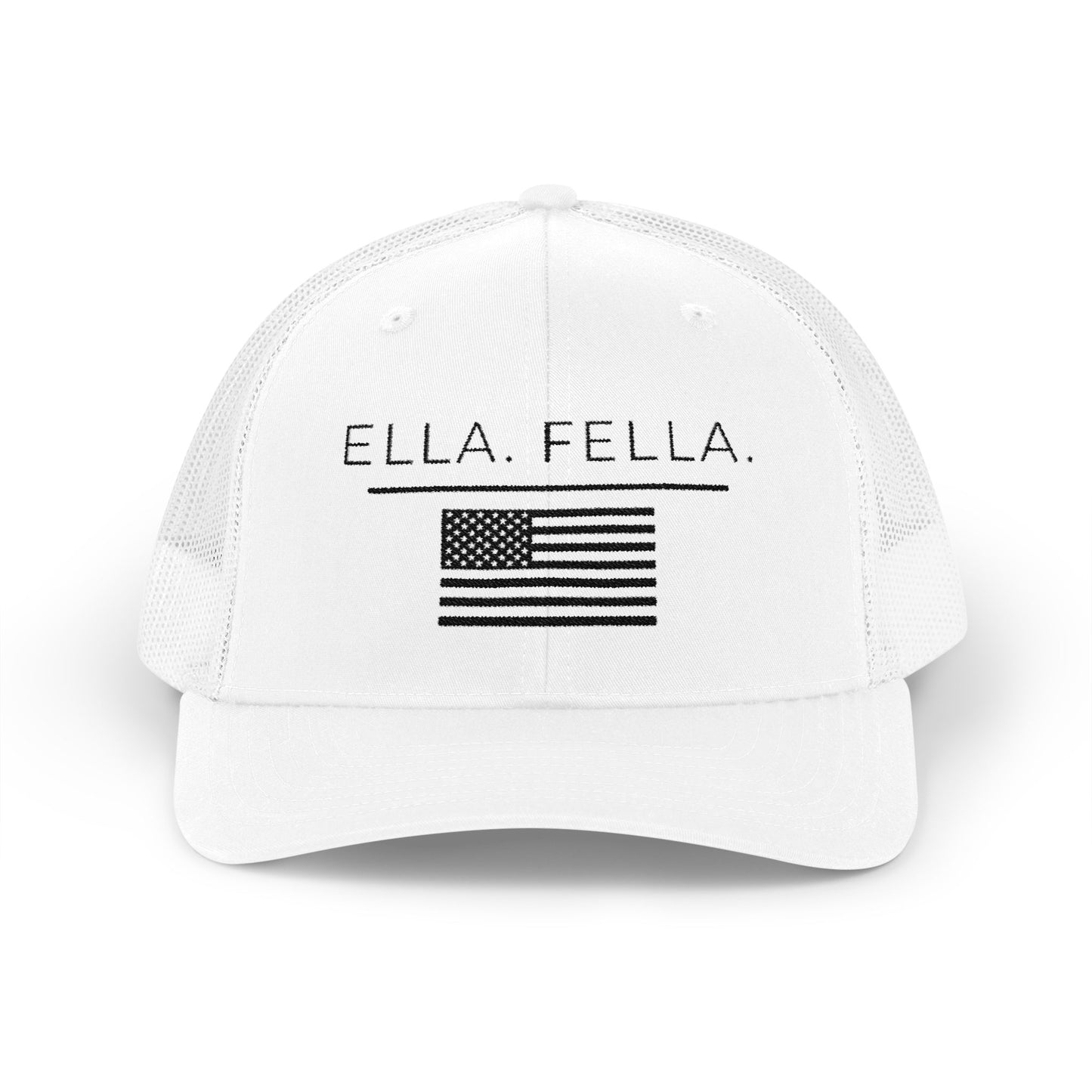 Ella Fella American Flag Trucker Hat, Embroidered Snapback Cap, Patriotic Mesh Hat, USA Hat for Men, Country Concert Hat
