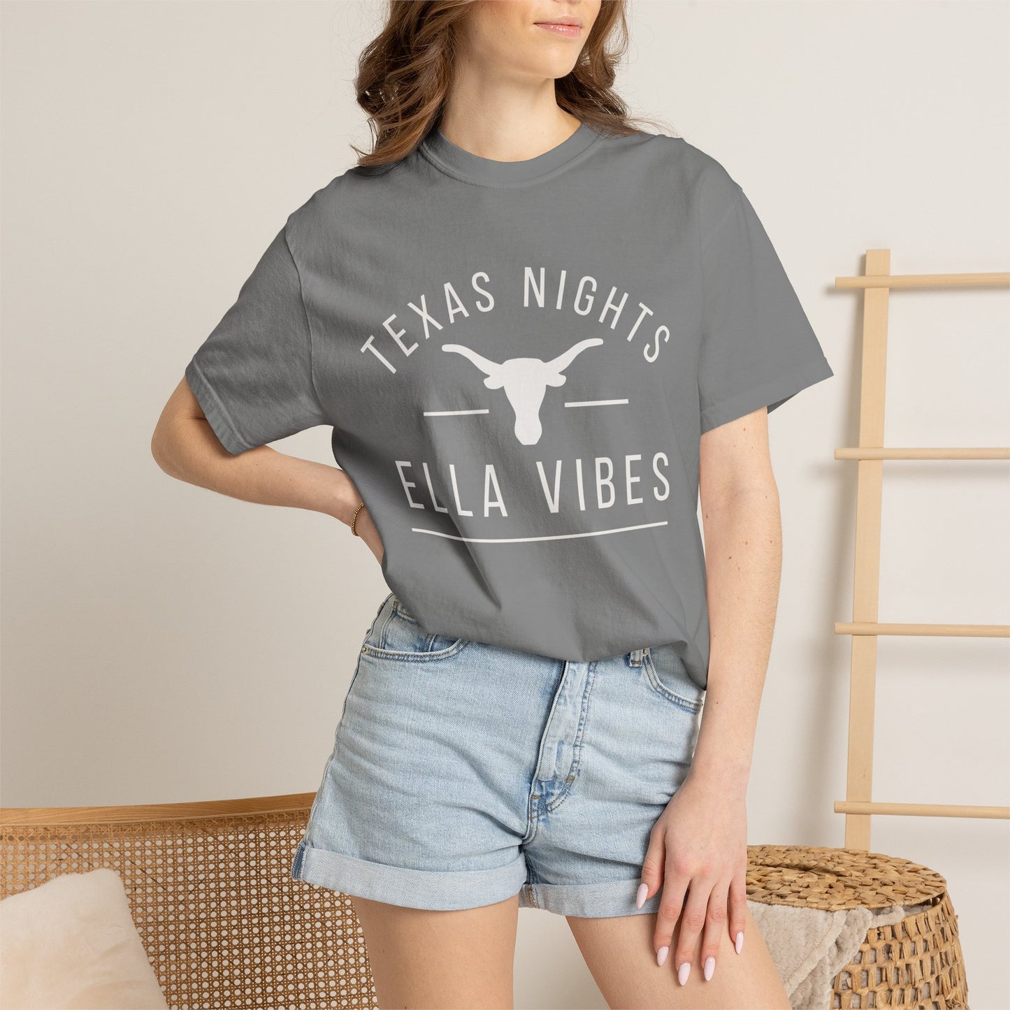 Texas Nights Ella Vibes Shirt Country Music Longhorn Western Graphic Tee