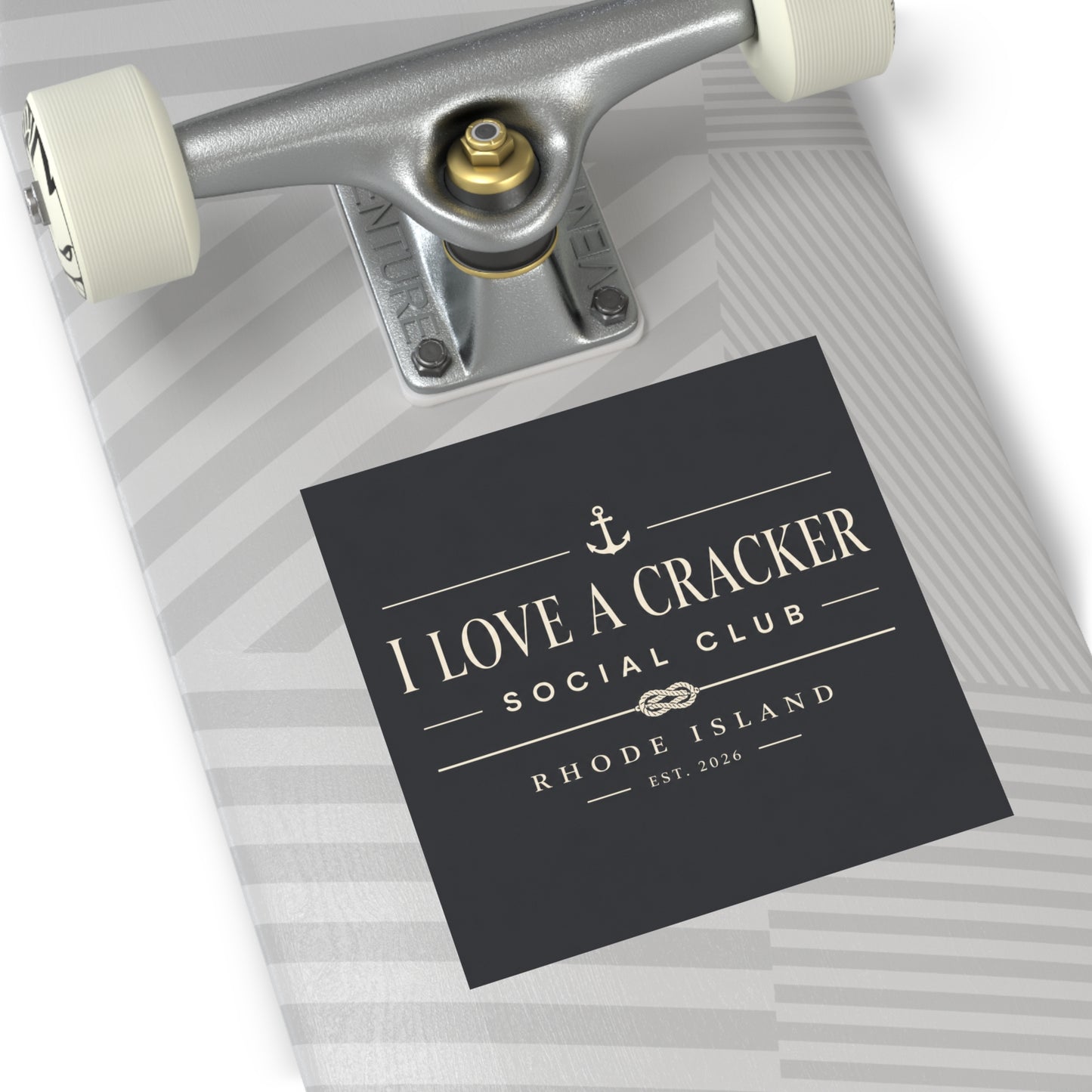 I Love a Cracker Square Sticker | Rhode Island Sticker | Ocean State Decal | Funny RI Gift | Coastal New England Waterproof Vinyl Sticker