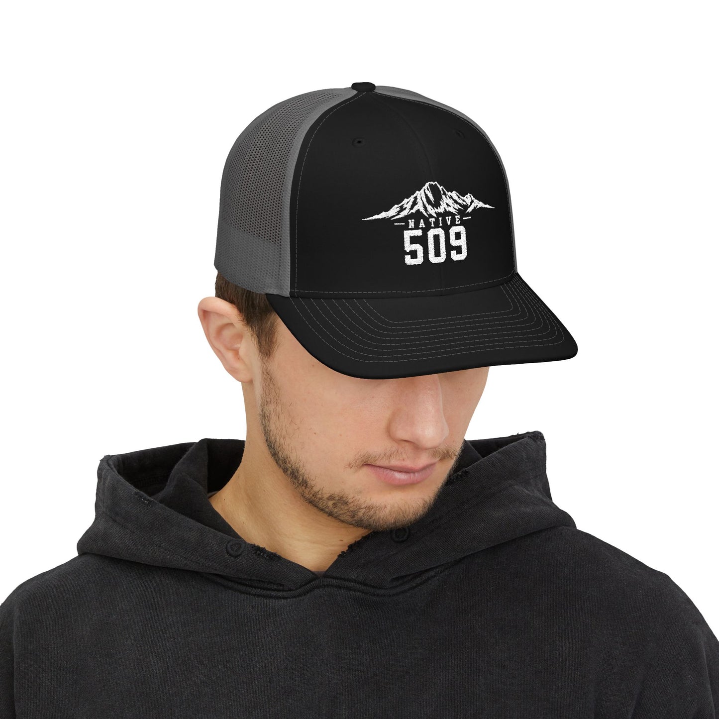 Native 509 Trucker Hat | Cascades Mount Stuart | Mountains 509 Snapback Cap | Central Washington
