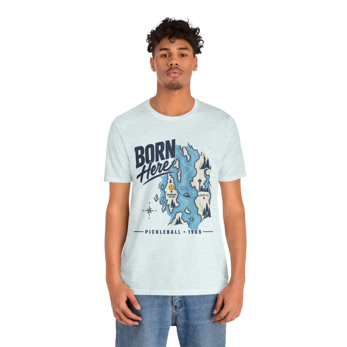 Copy of Born Here Bainbridge Island Pickleball 1965 Unisex Tee