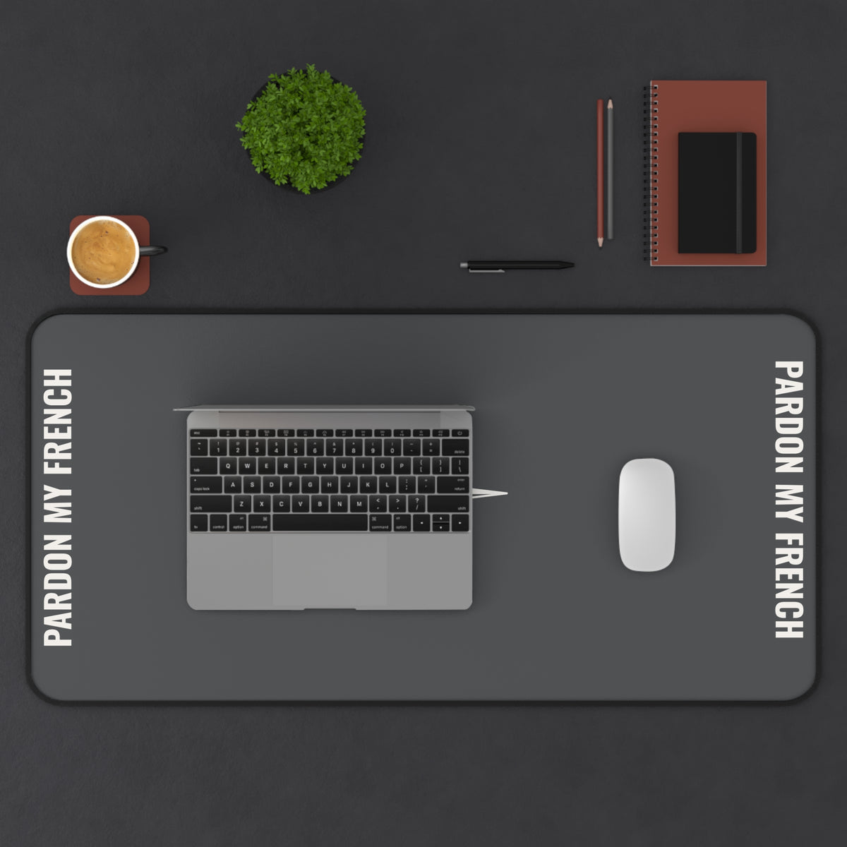 Sailboat Illustration Desk Mat | Nautical Sailboat Mouse Pad, Pardon My French Accent