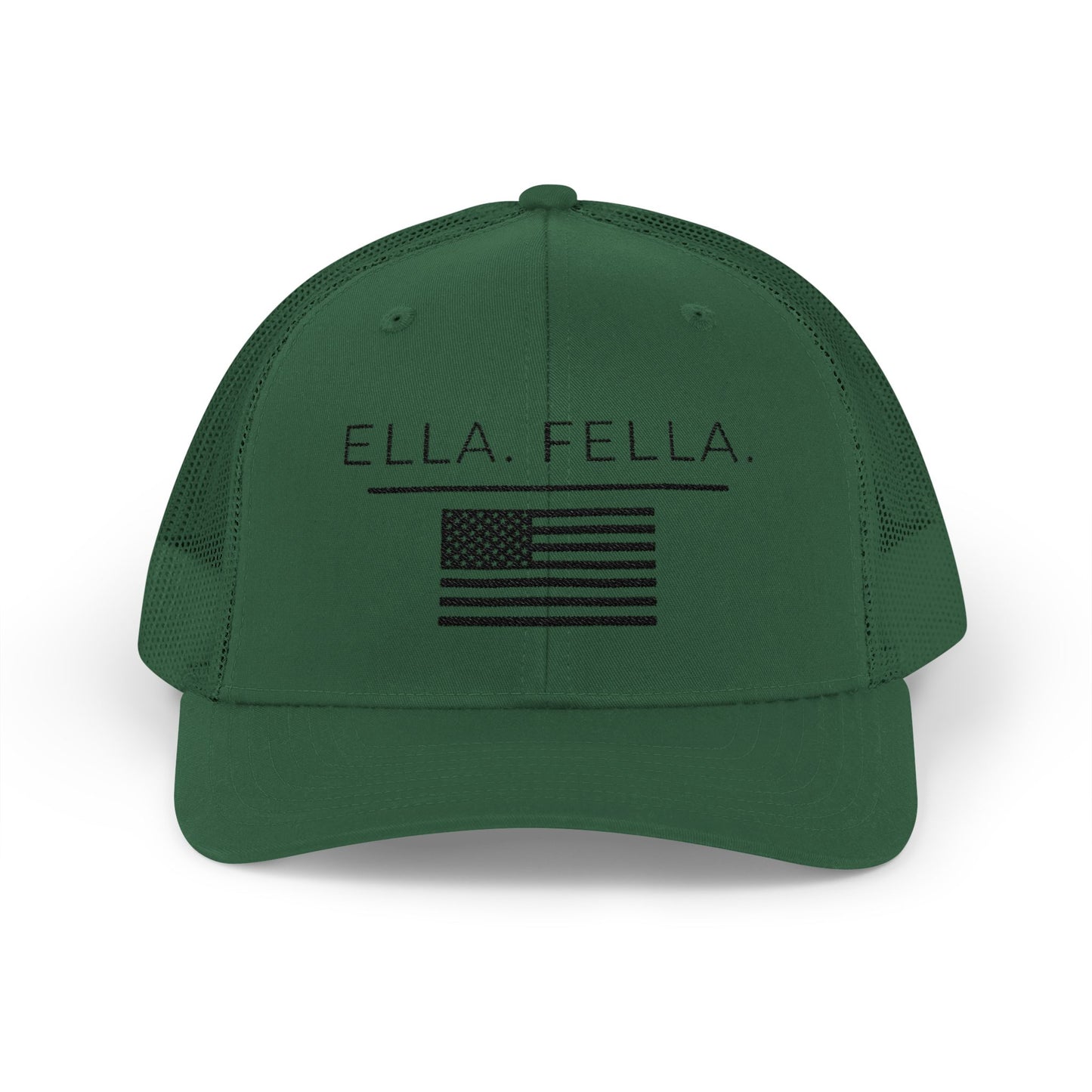Ella Fella American Flag Trucker Hat, Embroidered Snapback Cap, Patriotic Mesh Hat, USA Hat for Men, Country Concert Hat