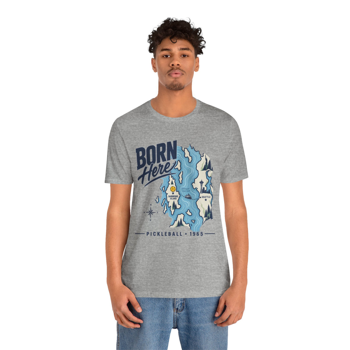 Copy of Born Here Bainbridge Island Pickleball 1965 Unisex Tee