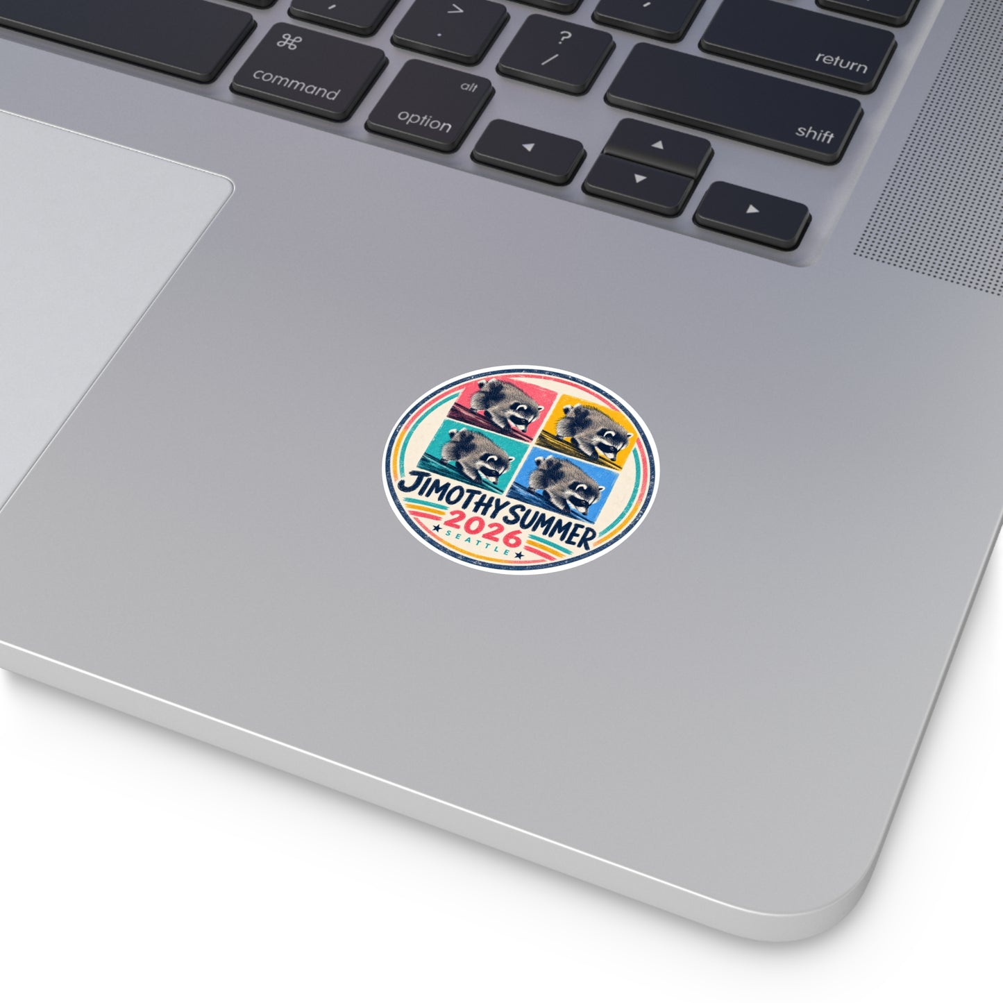 Jimothy Summer 2026 Sticker, Seattle Raccoon Sticker, Funny Seattle Sticker, Cute Raccoon Decal, Pacific Northwest Sticker