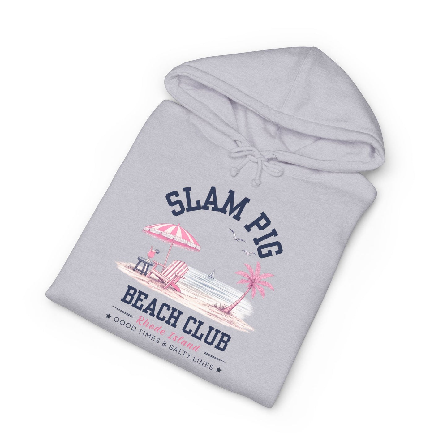 Slam Pig Beach Club Hoodie, Rhode Island Hoodie, Coastal Beach Sweatshirt, Preppy Beach Hoodie, Summer Vacation Gift, Unisex, RHORI