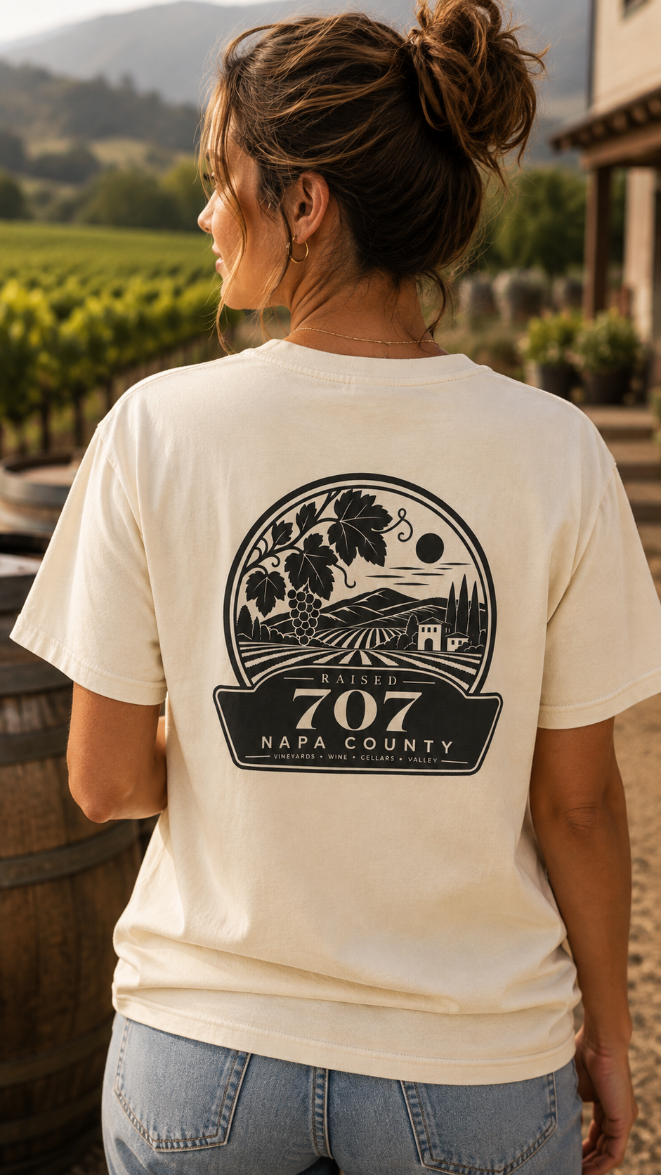 Raised in Napa County T Shirt | Napa Valley 707 Wine Country Tee | California Vineyard Shirt | Comfort Colors 1717