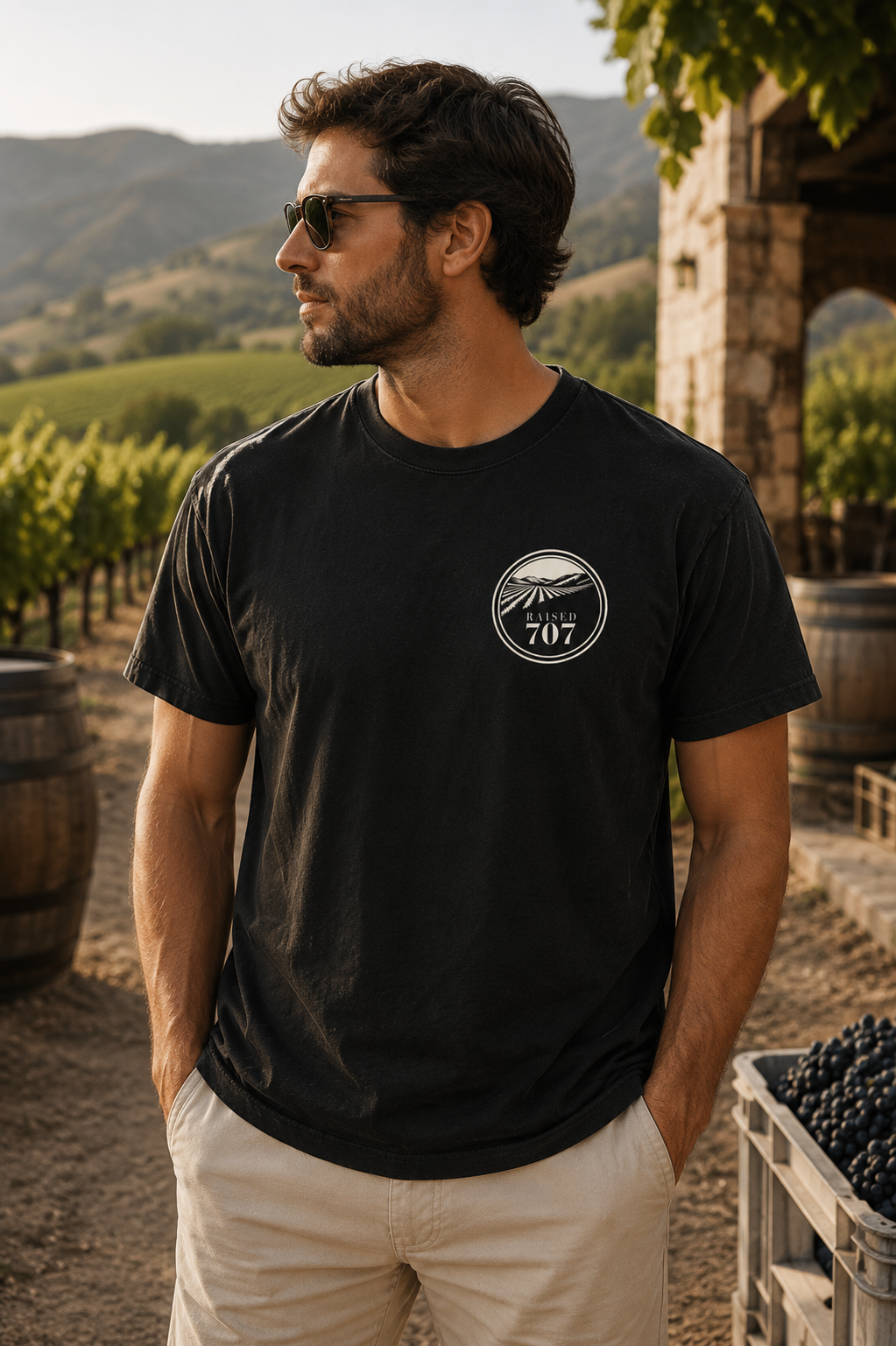 Raised in Napa County T Shirt | Napa Valley 707 Wine Country Tee | California Vineyard Shirt | Comfort Colors 1717