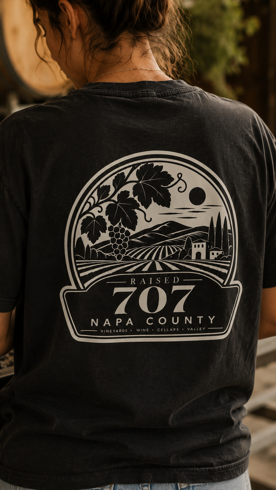 Raised in Napa County T Shirt | Napa Valley 707 Wine Country Tee | California Vineyard Shirt | Comfort Colors 1717