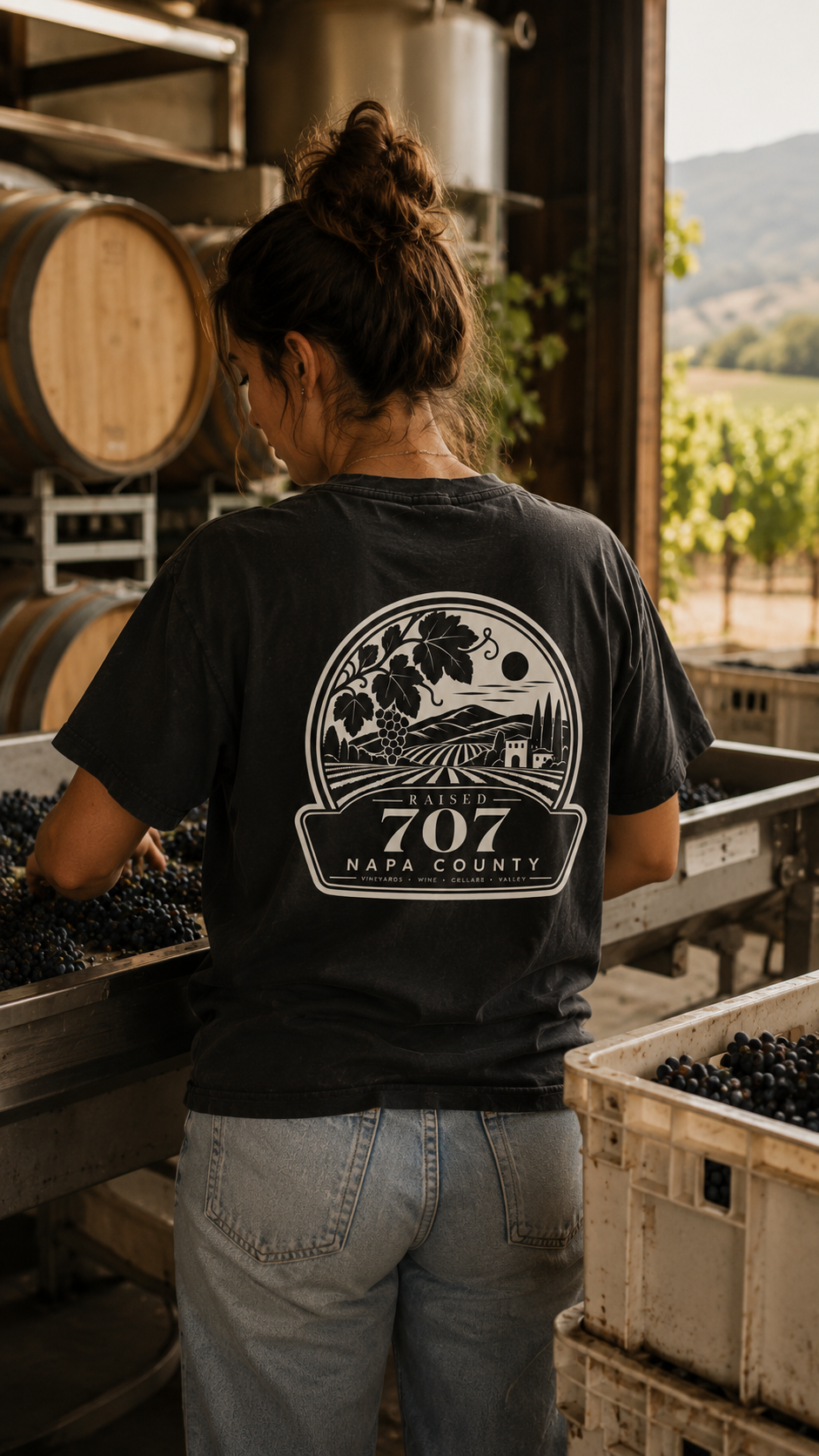 Raised in Napa County T Shirt | Napa Valley 707 Wine Country Tee | California Vineyard Shirt | Comfort Colors 1717