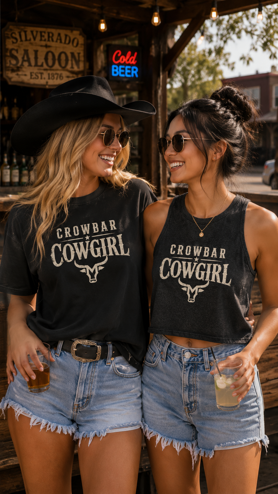 Crowbar Cowgirl Crop Top, Western Graphic Tank, Country Girl Style, Rodeo Fashion, Bella Canvas 6682