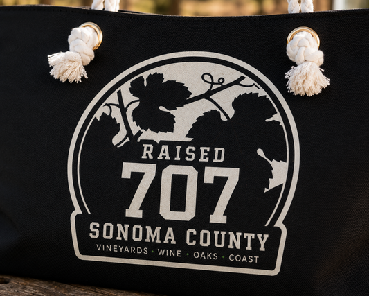 Raised in Sonoma County Tote Bag, Wine Country Gift, Vineyard Tote, California Wine Lover Gift, Local Pride