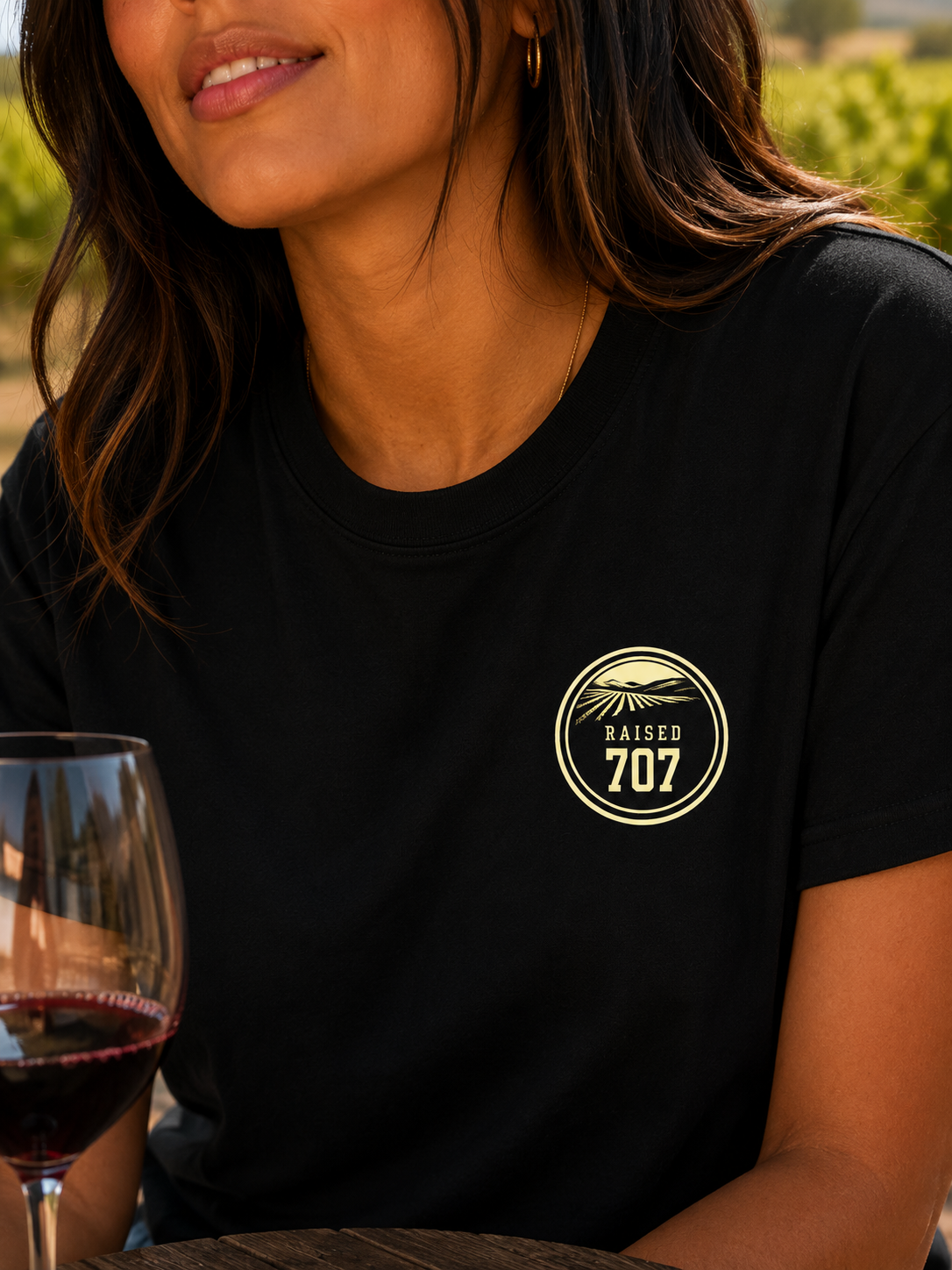 Raised in Sonoma County T-Shirt | Napa Wine Country Tee | 707 Vineyard Graphic Shirt | California Wine Lover Gift | Heldsburg Tee