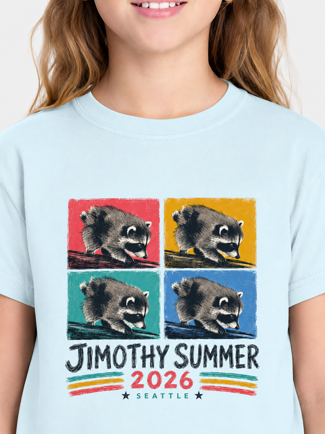 Jimothy Summer 2026 Kids Shirt, Seattle Raccoon Tee, Funny Seattle Kids T Shirt, Raccoon Shirt, Cute Summer Tee, Comfort Colors