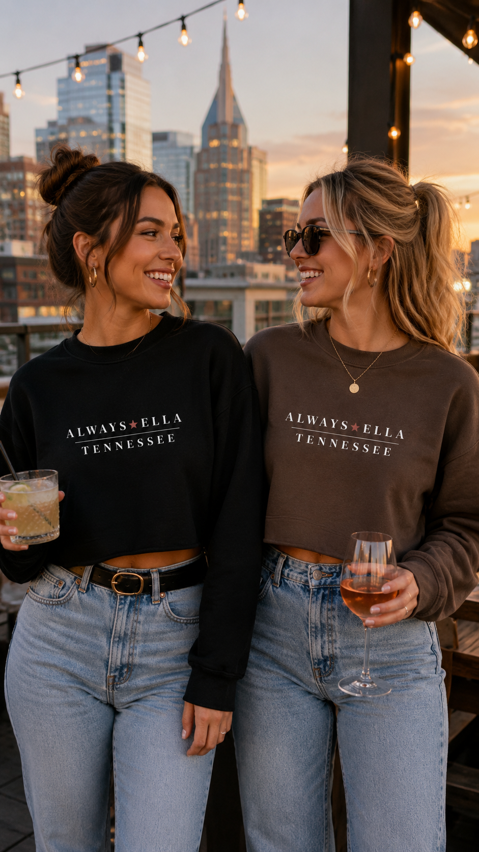 Always Ella Tennessee Cropped Sweatshirt | Women's Western Nashville Sweatshirt | Country Concert Outfit