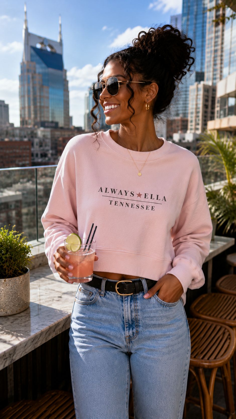 Always Ella Tennessee Cropped Sweatshirt | Women's Western Boutique Sweatshirt | Country Concert Outfit