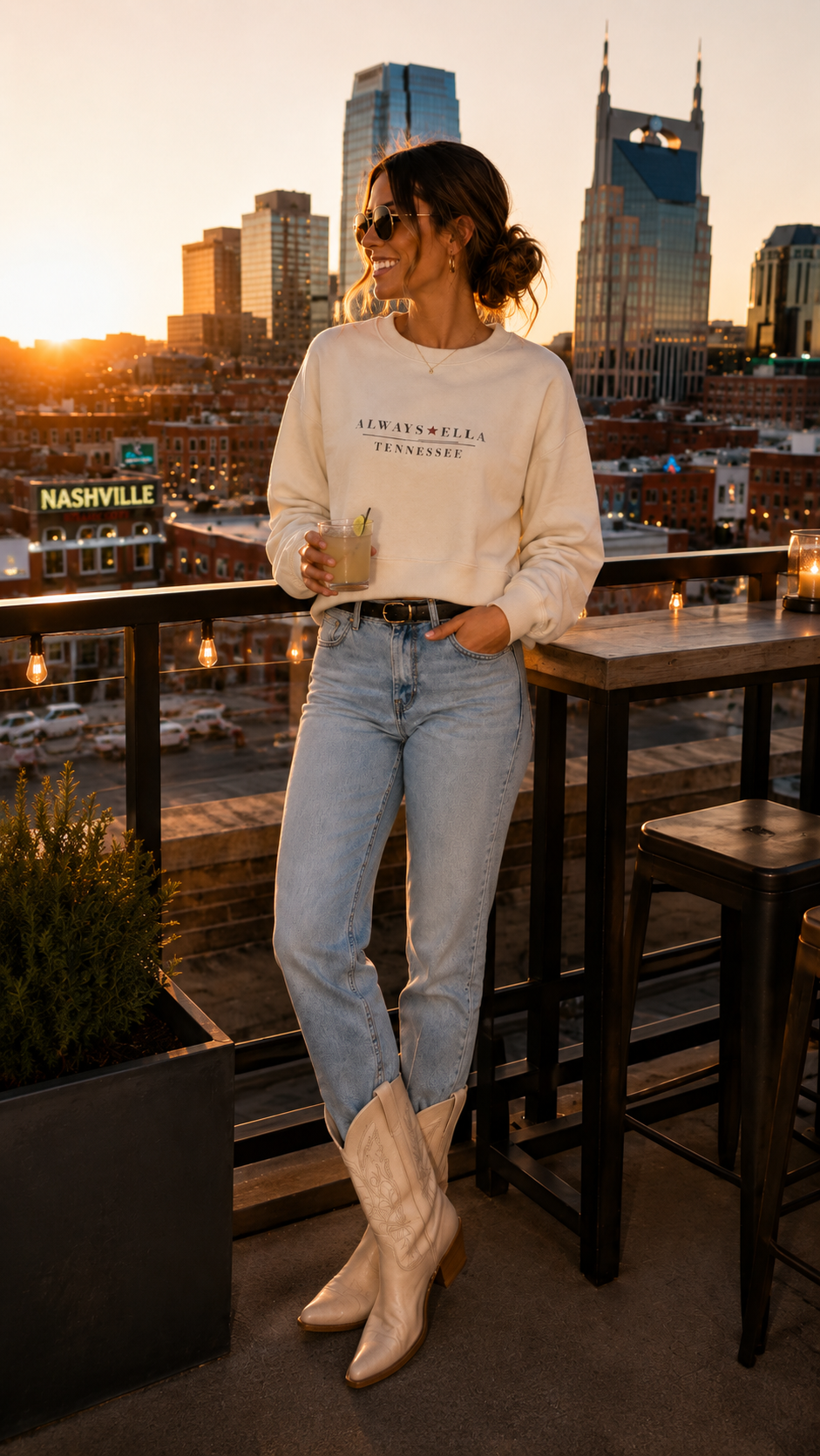 Always Ella Tennessee Cropped Sweatshirt | Women's Western Boutique Sweatshirt | Country Concert Outfit