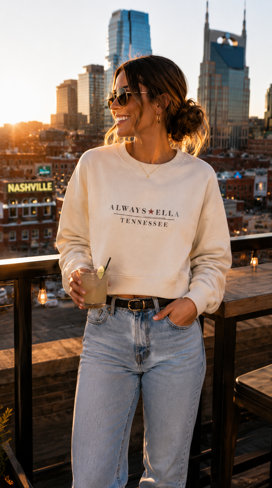 Always Ella Tennessee Cropped Sweatshirt | Women's Western Boutique Sweatshirt | Country Concert Outfit