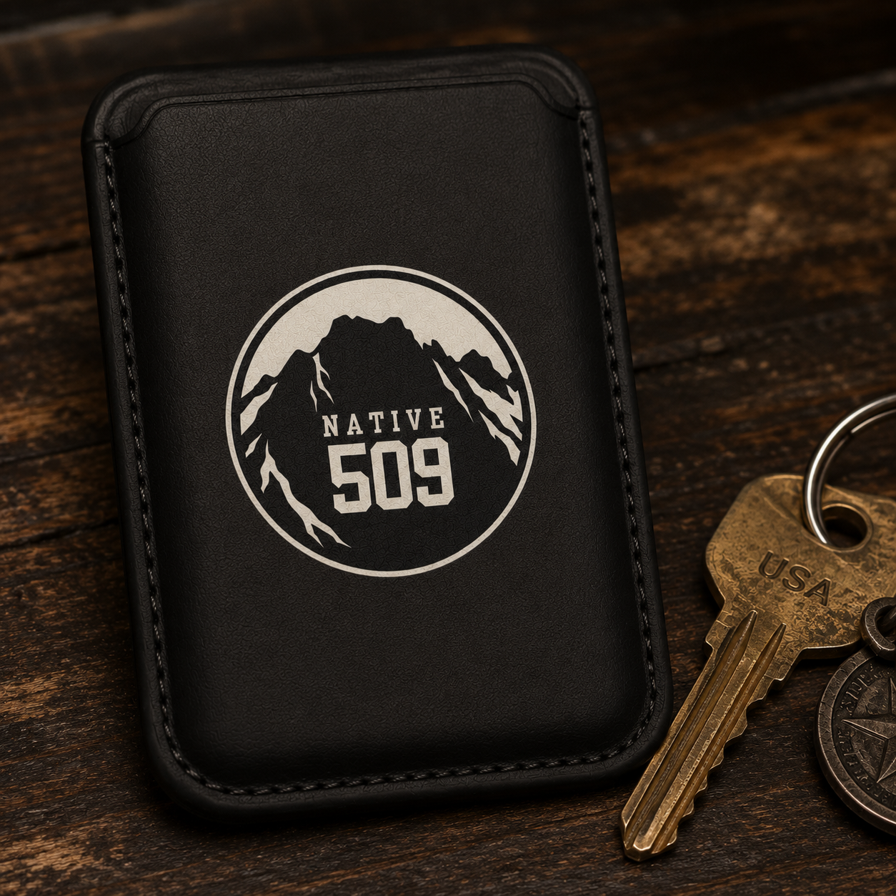 509 Black Wallet Magsafe Compatible iPhone Samsung Eastern Washington Money Clip