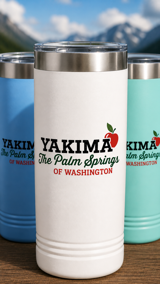 Yakima Palm Springs of Washington Polar Camel 22oz Skinny Tumbler | Washington Area Code Travel Mug | Insulated Coffee Cup | Eastside Gift