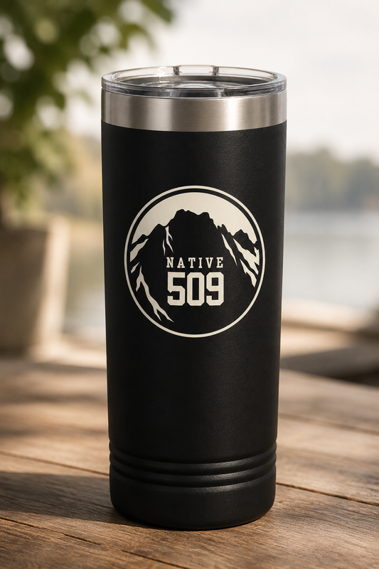 Native 509 Polar Camel 22oz Skinny Tumbler | Washington Area Code Travel Mug | Mountain Insulated Coffee Cup | Eastside Gift