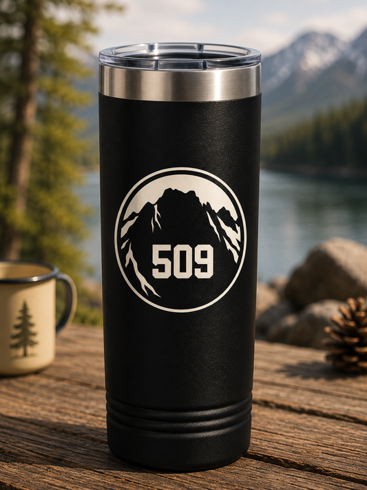 509 Polar Camel 22oz Skinny Tumbler | Washington Area Code Travel Mug | Mountain Insulated Coffee Cup | Eastside Gift