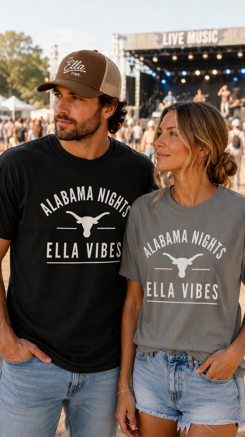 Alabama Nights Ella Vibes Shirt Country Concert Western Cowgirl Cowboy Unisex Graphic Tee Auburn Concerts