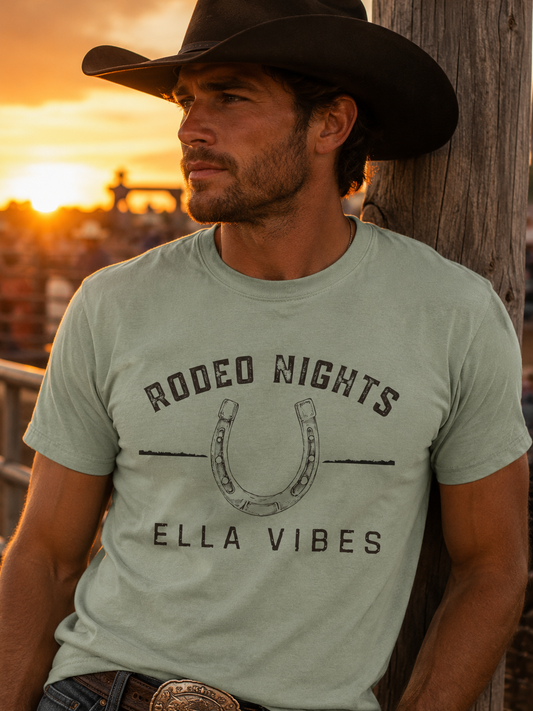 Rodeo Nights Ella Vibes Shirt, Western Cowgirl Tee, Country Concert Shirt, Horseshoe Graphic Tee, Cowboy Rodeo Shirt