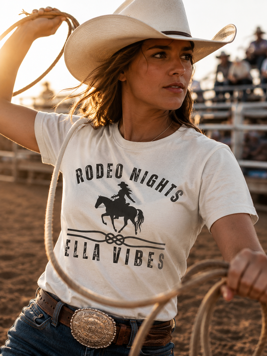 Rodeo Nights Ella Vibes Tee, Country Concert Shirt, Western Cowgirl Tee, Rodeo Graphic Shirt, Horse Lover Gift