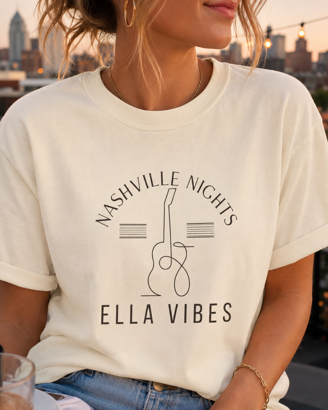 Nashville Nights Ella Vibes Shirt | Nashville Country Concert Tee | Music City T-Shirt | Comfort Colors 1717 | Country Music Gift