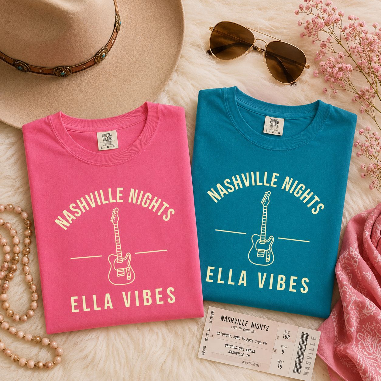 Nashville Nights Ella Vibes Country Music Fan Shirt Western Concert Tee