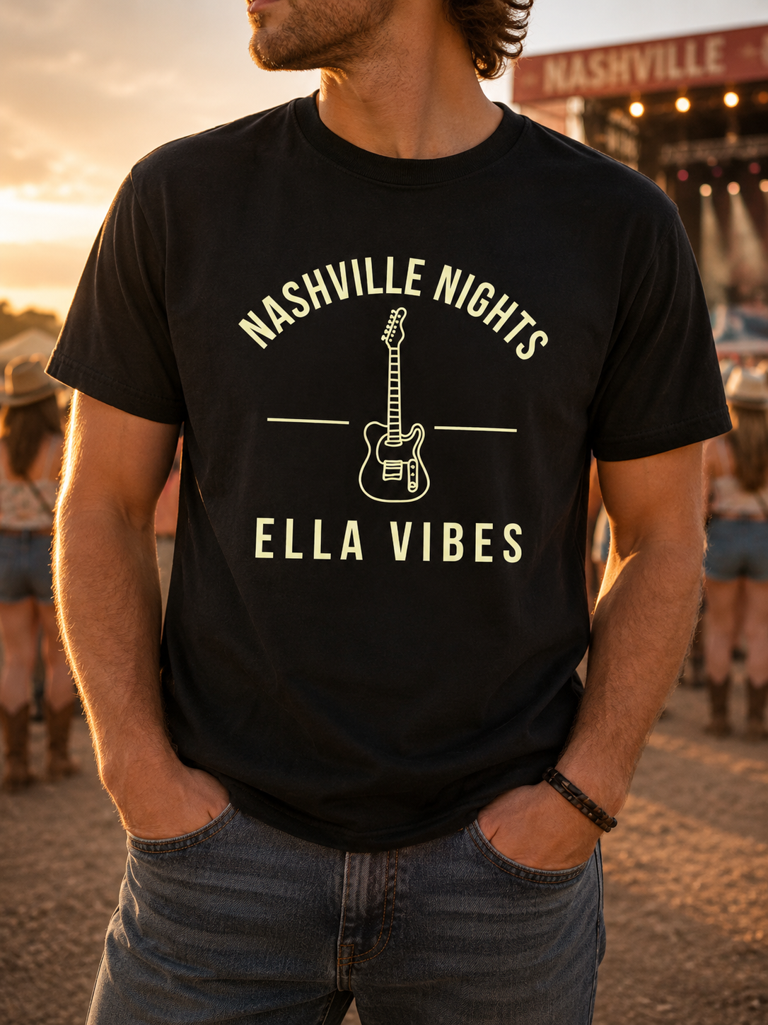 Nashville Nights Ella Vibes Country Music Fan Shirt Western Concert Tee