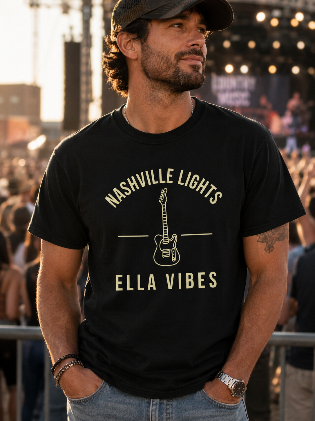Nashville Lights Ella Vibes Country Music Fan Shirt Western Concert Tee