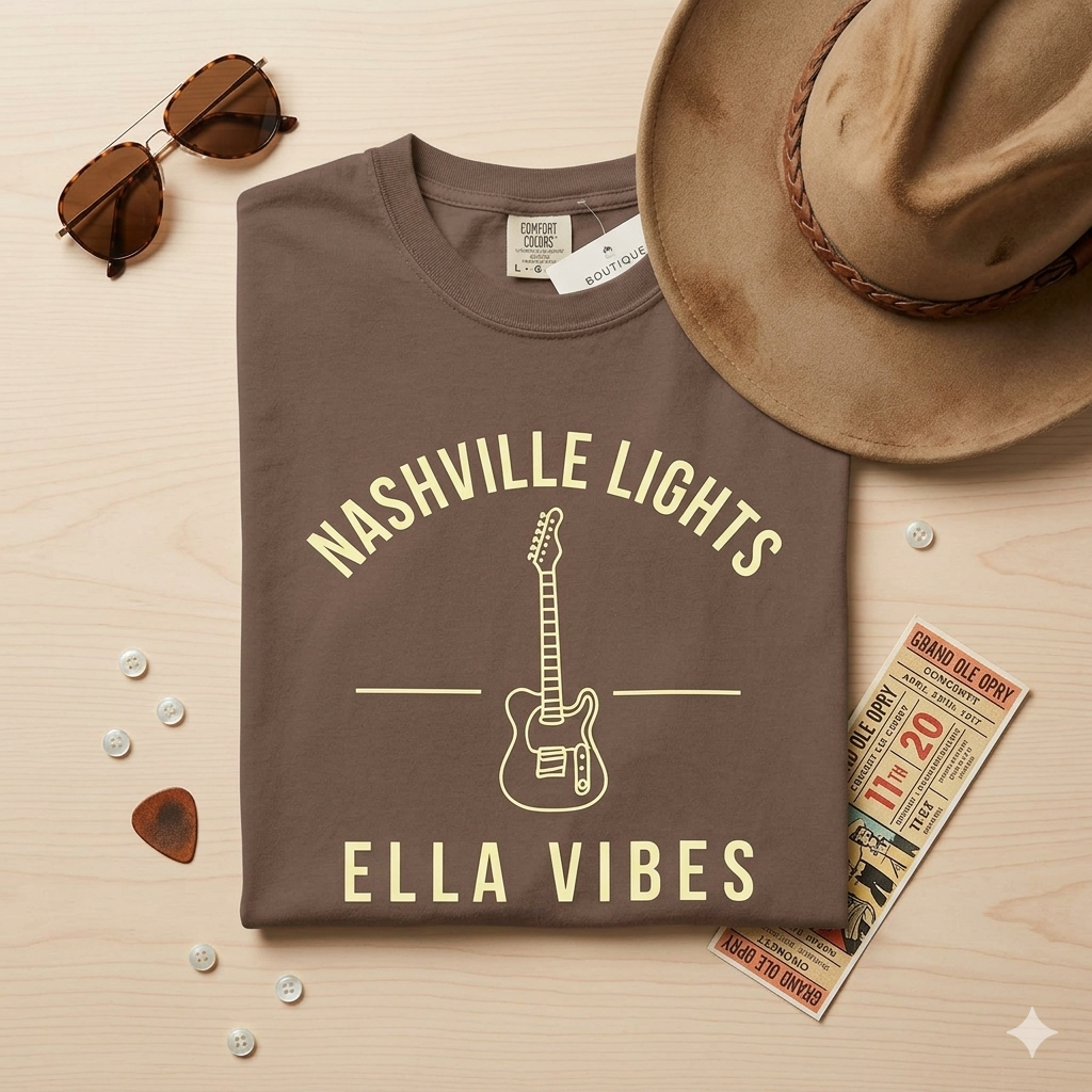 Nashville Lights Ella Vibes Country Music Fan Shirt Western Concert Tee