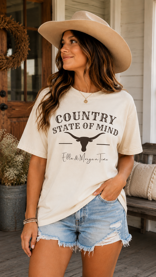 Country State of Mind Shirt | Ella Morgan Country Concert Tee | Cowgirl Shirt | Country Music Shirt | Unisex Comfort Colors