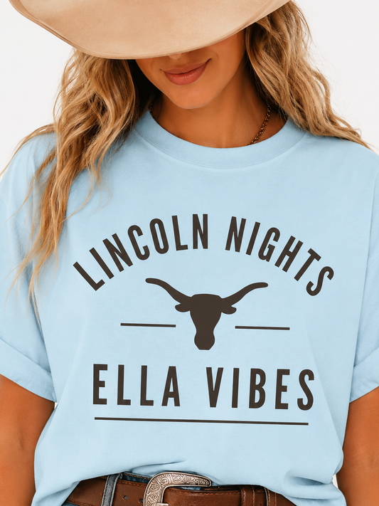 Lincoln Nights Ella Vibes Shirt Country Concert Western Cowgirl Cowboy Unisex Graphic Tee | Lincoln Nebraska Concerts