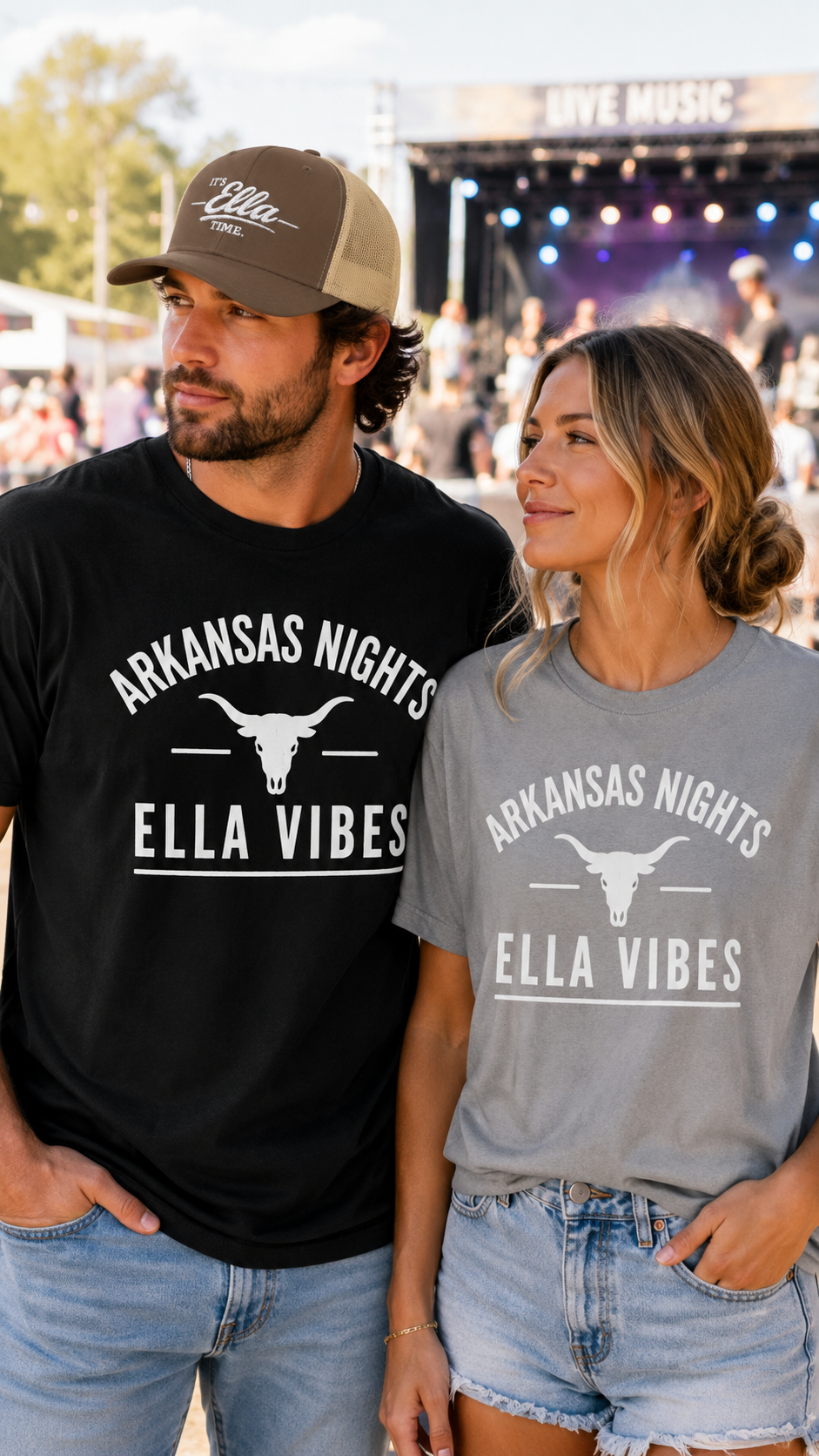 Arkansas Nights Ella Vibes Shirt Country Concert Western Cowgirl Cowboy Unisex Graphic Tee Little Rock Concerts