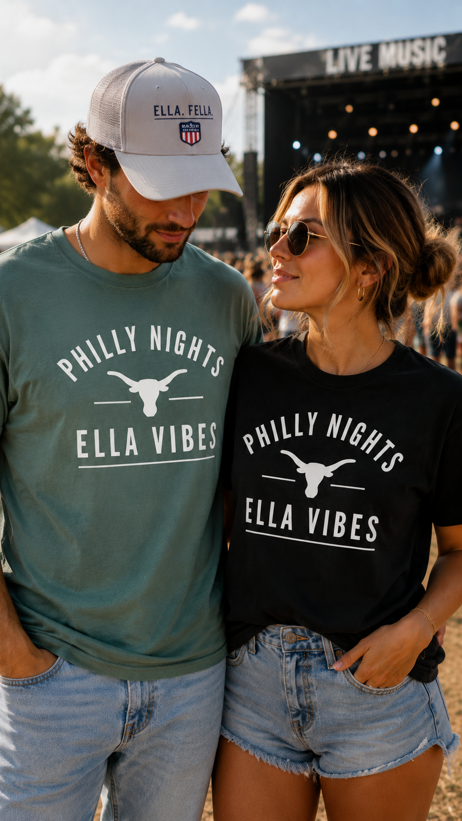 Pennsylvania Nights Ella Vibes Shirt Philly Country Concert Western Cowgirl Cowboy Unisex Graphic Tee Philadelphia Concerts