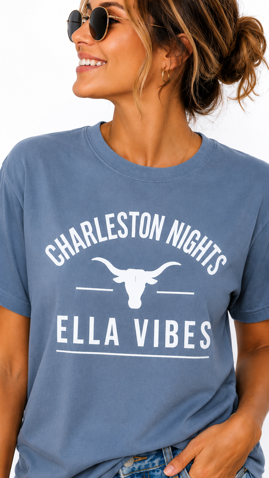 Charleston Nights Ella Vibes Shirt Country Concert Western Cowgirl Cowboy Unisex Graphic Concerts