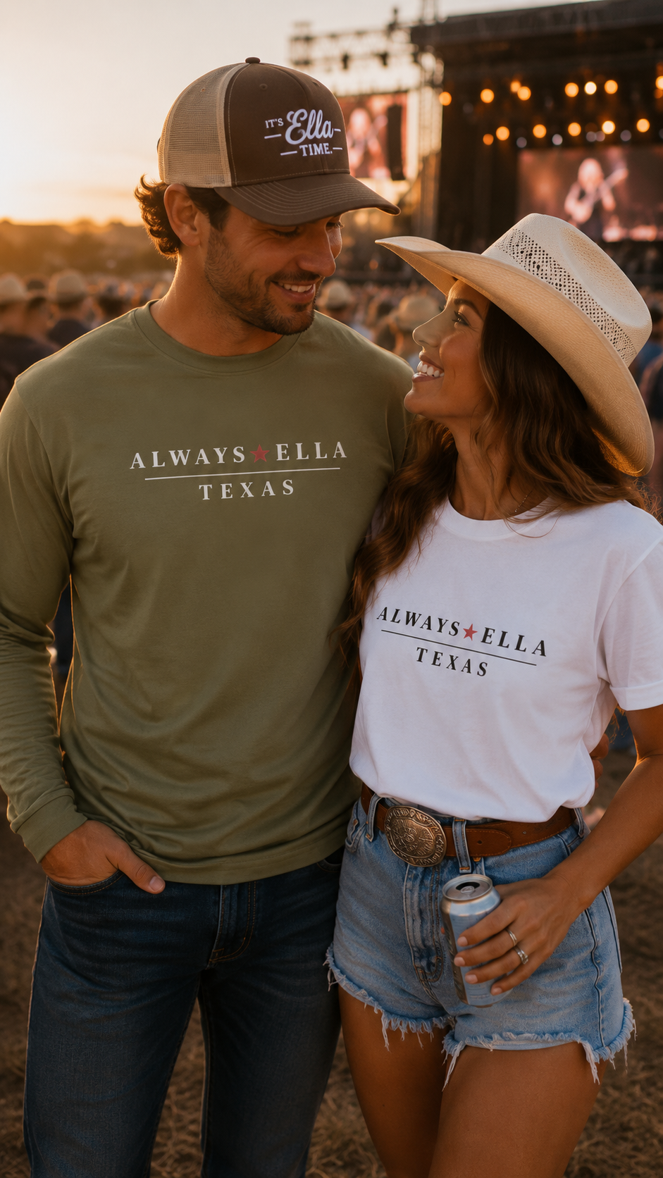 Always Ella Texas Long Sleeve Shirt | Unisex Performance Tee | Country Concert Shirt | Western Graphic Long Sleeve