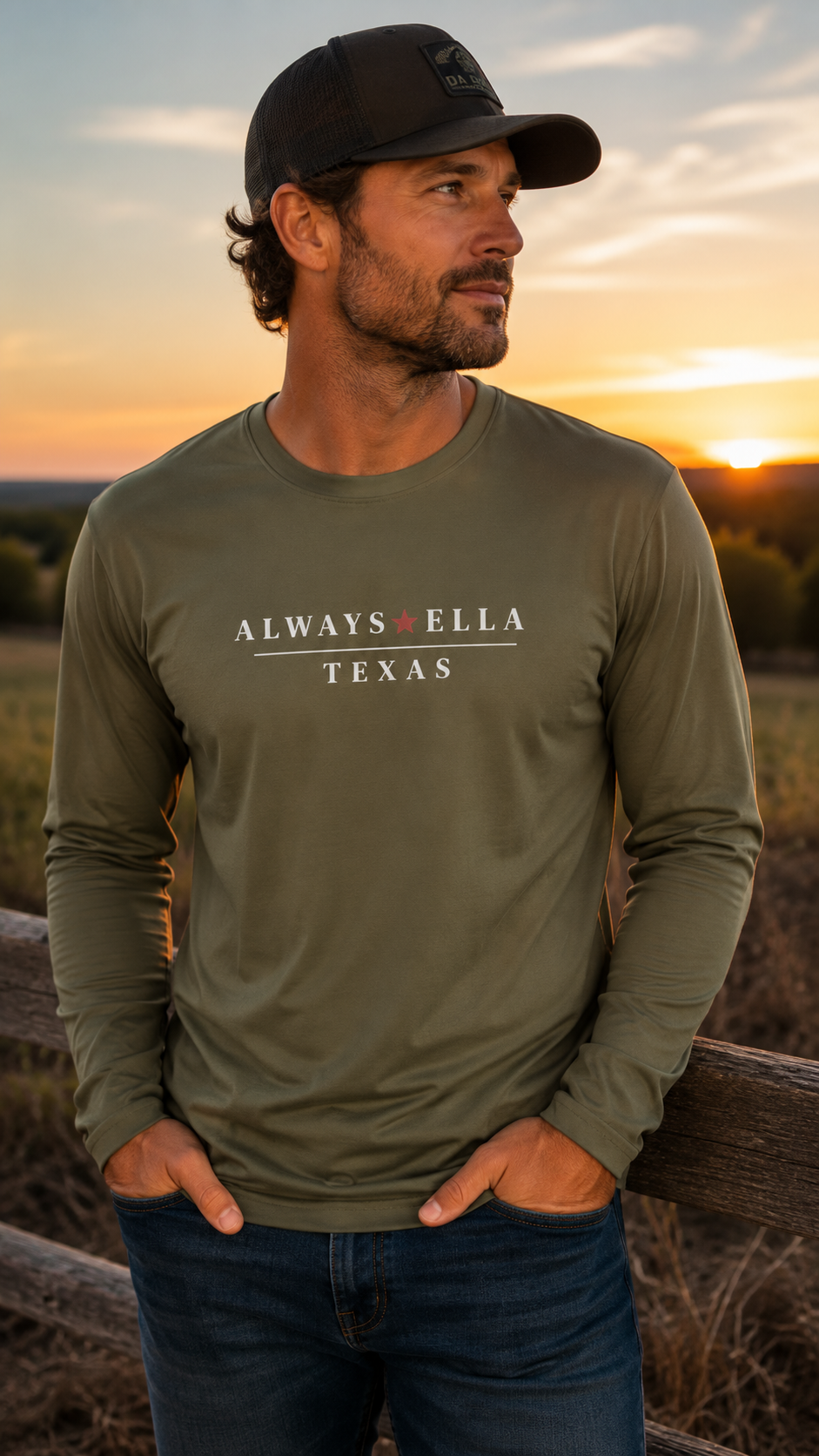 Always Ella Texas Long Sleeve Shirt | Unisex Performance Tee | Country Concert Shirt | Western Graphic Long Sleeve