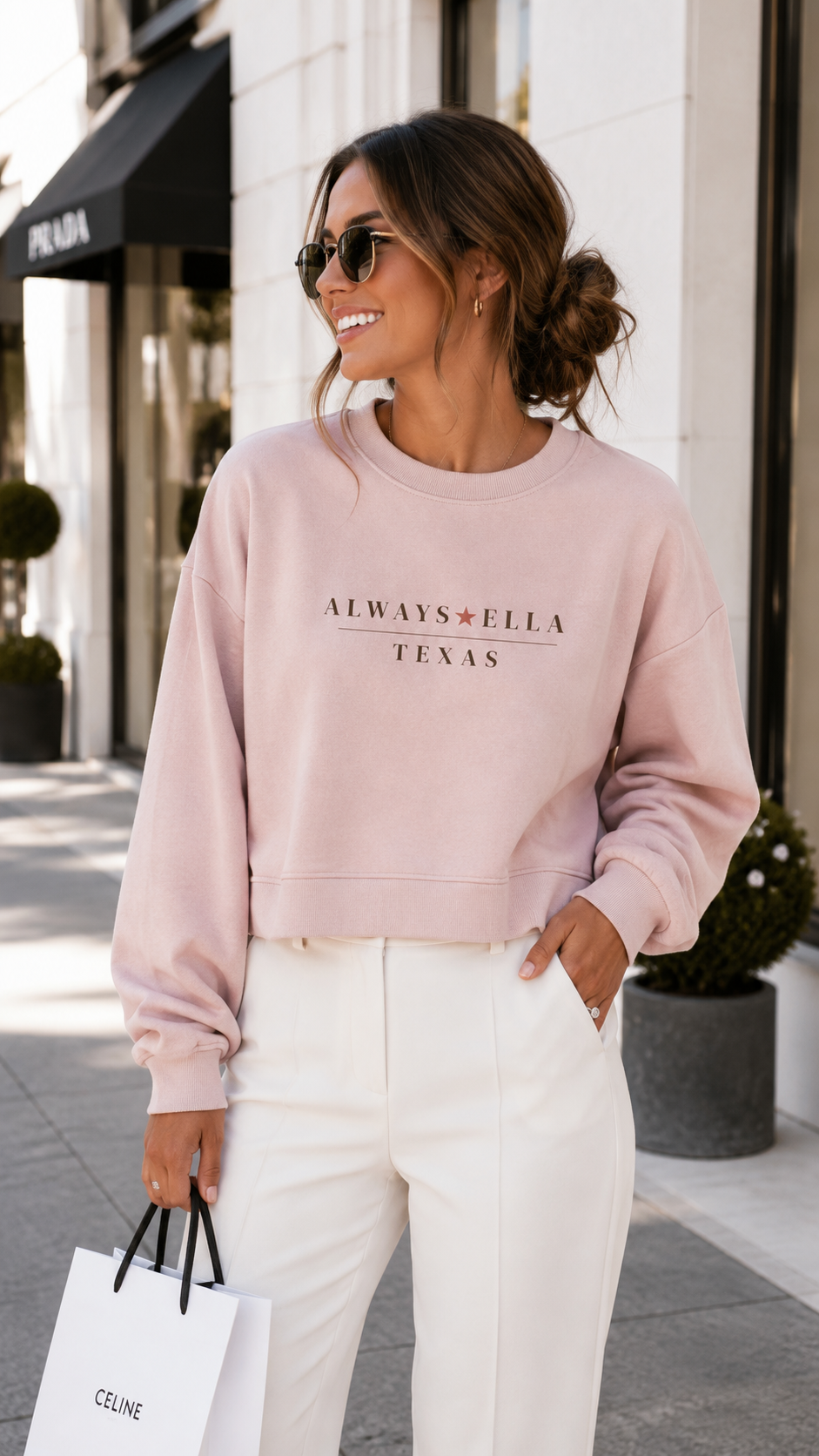 Always Ella Texas Cropped Sweatshirt | Women's Western Boutique Sweatshirt | Country Concert Outfit